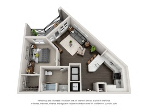 A2 Floor Plan at Marq on Main, Lisle, Illinois